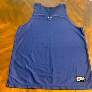 Nike basketball singlet vintage no tag navy with white swoosh in middle